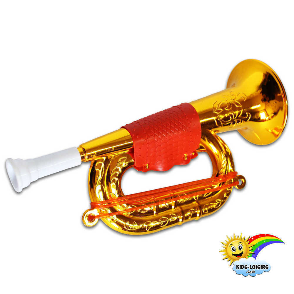 Trompette dorée de 12,7 cm avec étui - Réplique d'instrument de musique  miniature